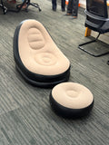 Inflatable Lounge Sofa Chair with Ottoman – Portable Single-Person Air Sofa