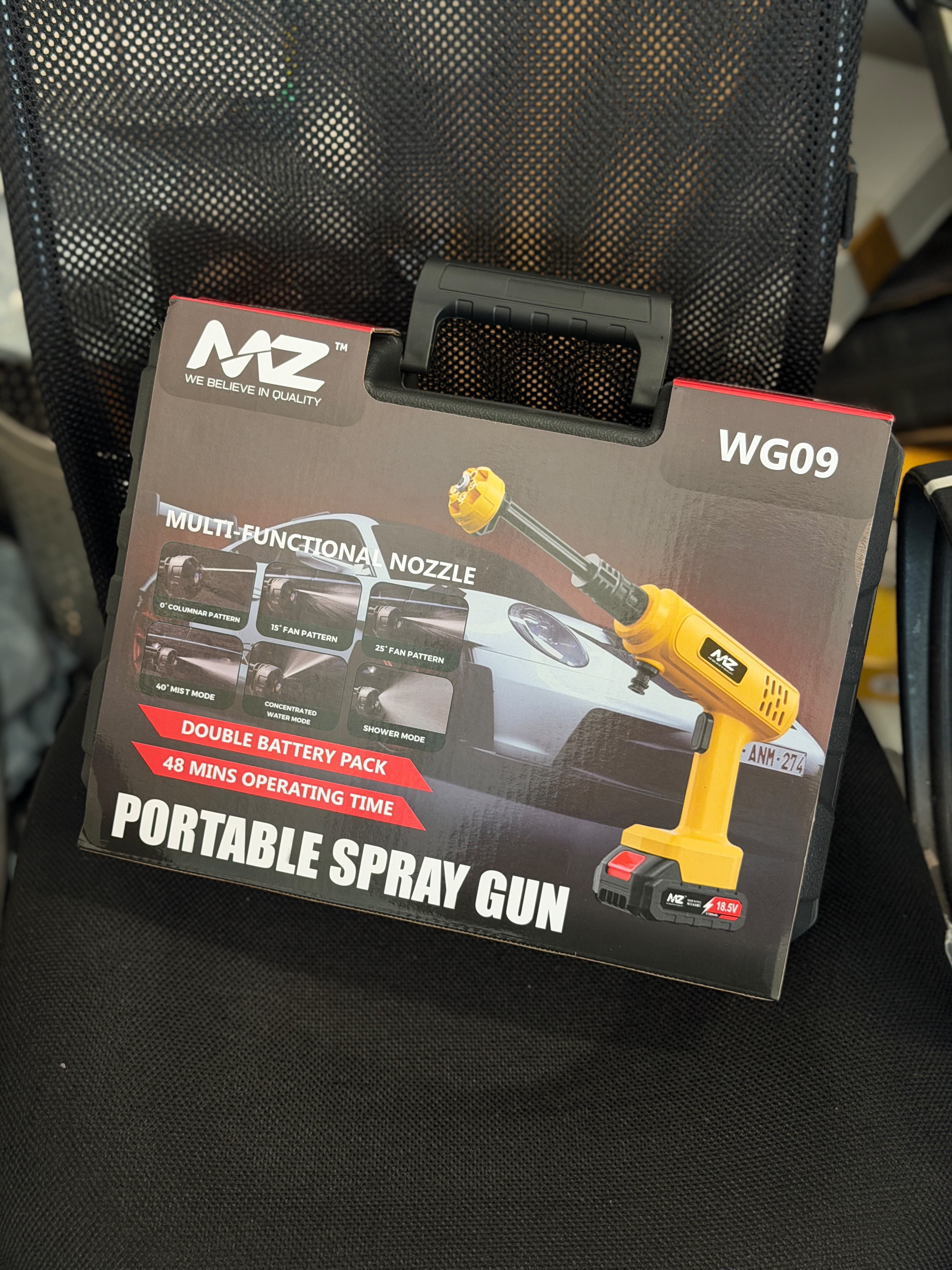 AMZ WG09 Portable Cordless Spray Gun – 18.5V Battery Powered Pressure Washer