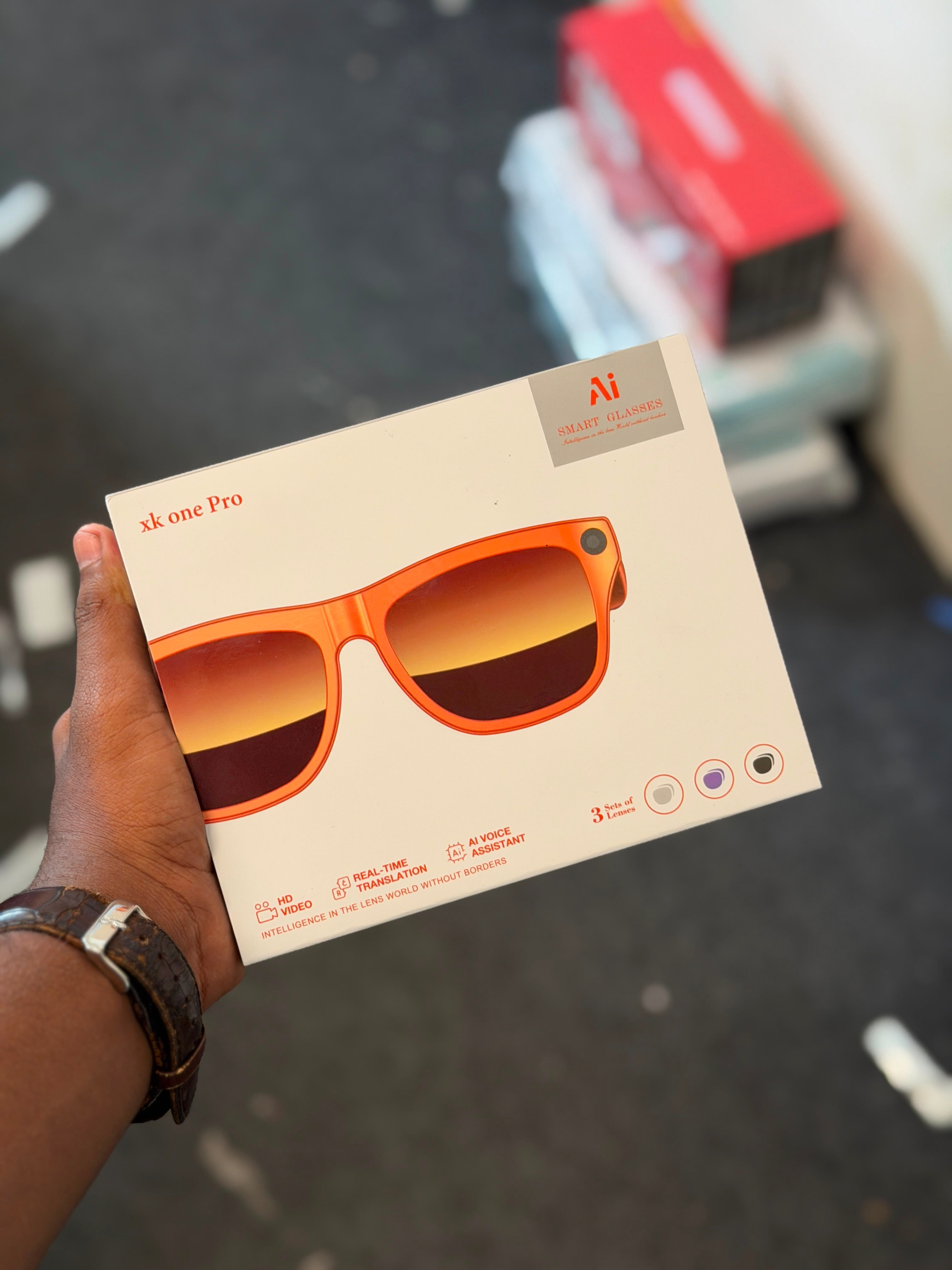 XK One Pro AI Smart Glasses with HD Camera, Voice Assistant & Interchangeable Lenses