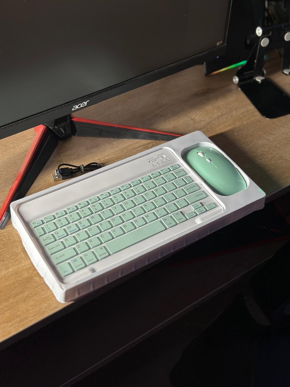 K17 Wireless Keyboard & Mouse Combo | Rechargeable Bluetooth Keyboard with Colorful Backlight