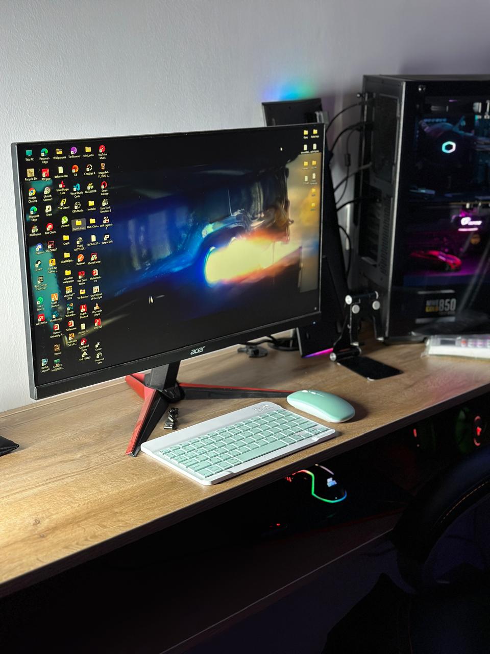 K17 Wireless Keyboard & Mouse Combo | Rechargeable Bluetooth Keyboard with Colorful Backlight