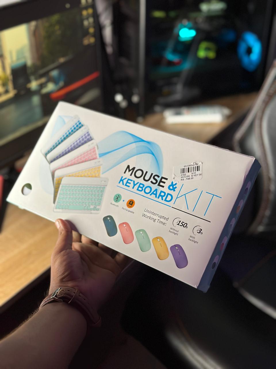K17 Wireless Keyboard & Mouse Combo | Rechargeable Bluetooth Keyboard with Colorful Backlight